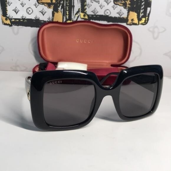 New Authentic ✨ Gucci GG0896S 001 – Oversized Black Square Sunglasses ✨ - Picture 10 of 13